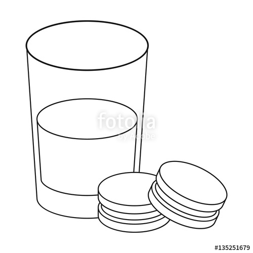 500x500 Glass Of Milk With Cookies Icon In Outline Style Isolated On White