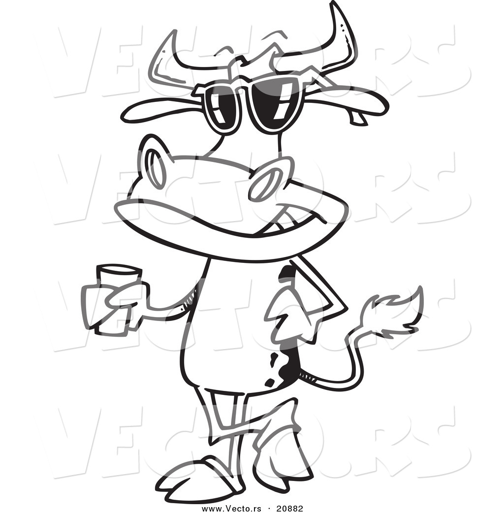 1024x1044 Vector Of A Cartoon Cow Standing With A Glass Of Milk
