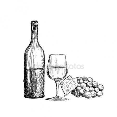 450x450 Grapes. Hand Drawn Sketch Vector Illustration Stock Vector