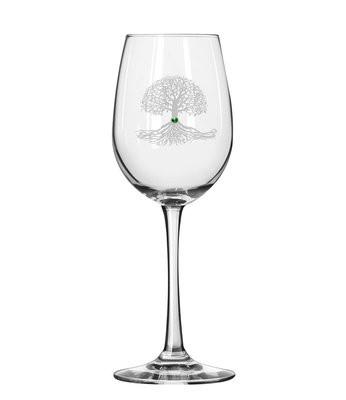 346x400 Tree Of Life White Wine Glass Healy Glass Artistry
