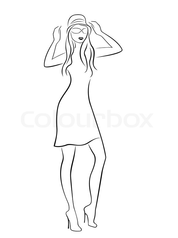 600x800 Elegant Woman In Hat And Glasses Stock Vector Colourbox