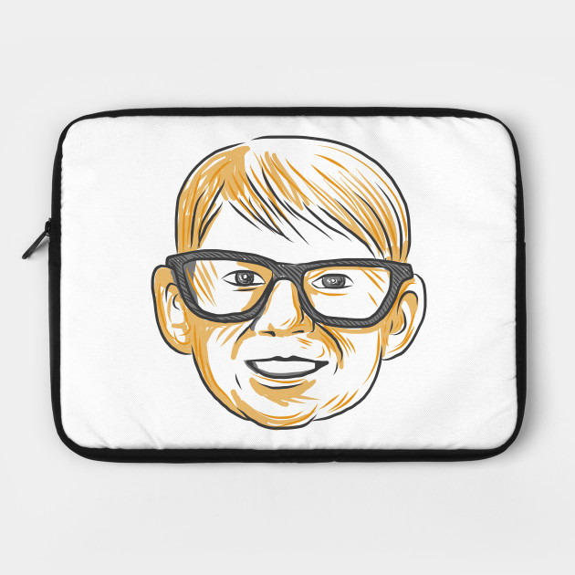 630x630 Caucasian Boy Glasses Head Smiling Drawing