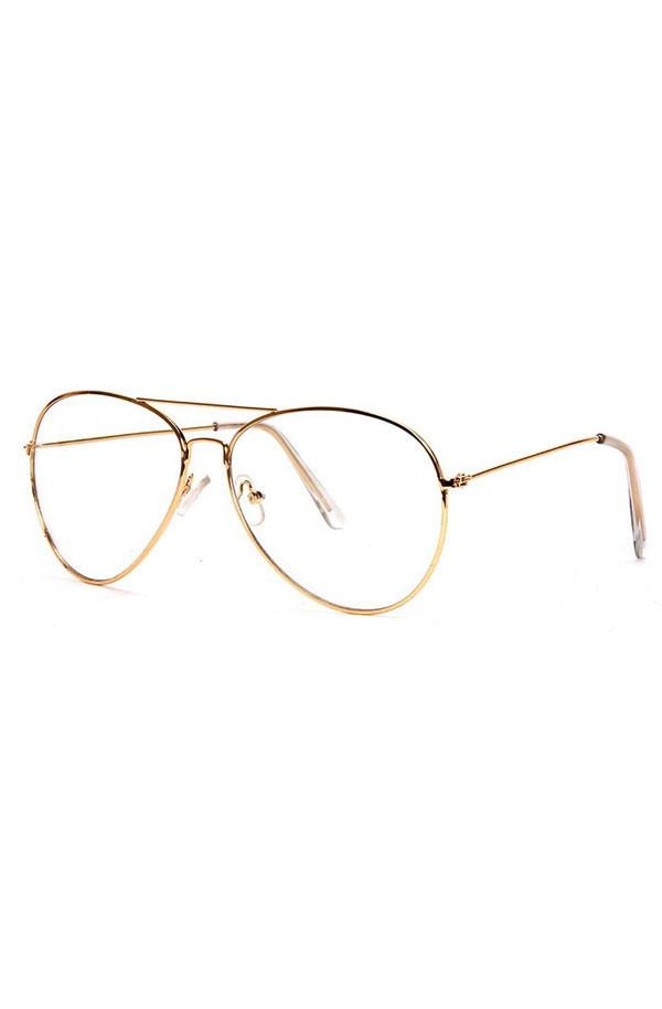 600x914 Clear Aviator Glasses (Gold) Roialbijouxx