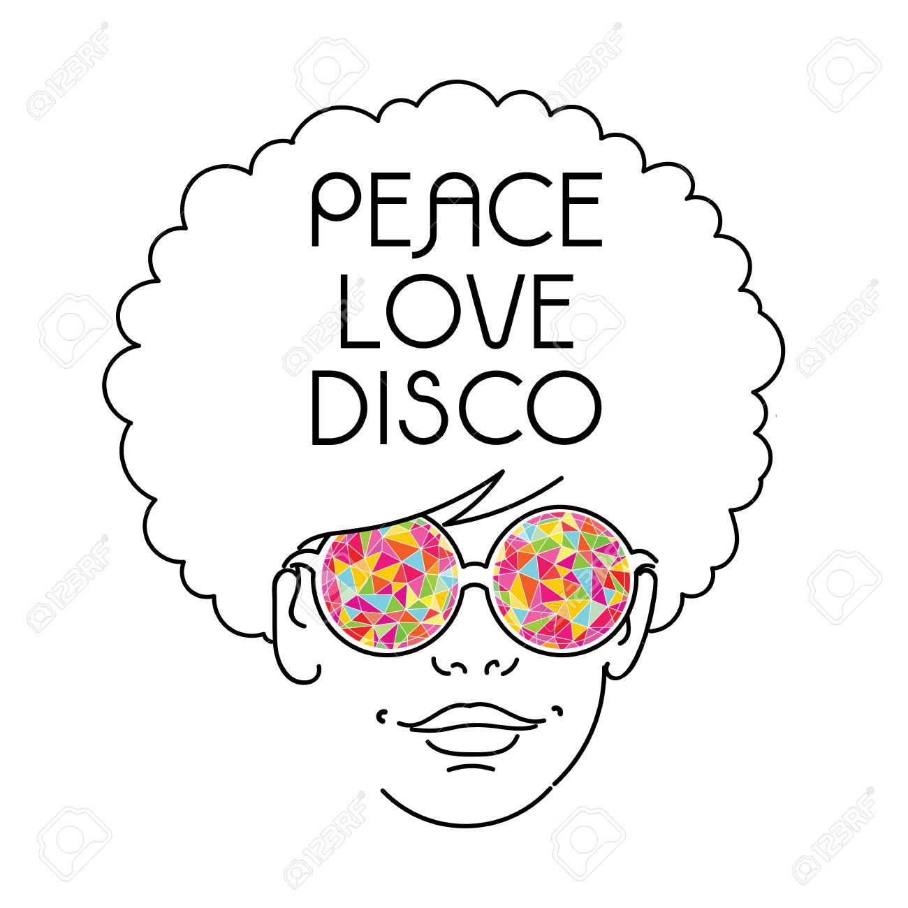 1300x1300 Drawing Of Girl With Afro Hairs And Kaleidoscopic Glasses