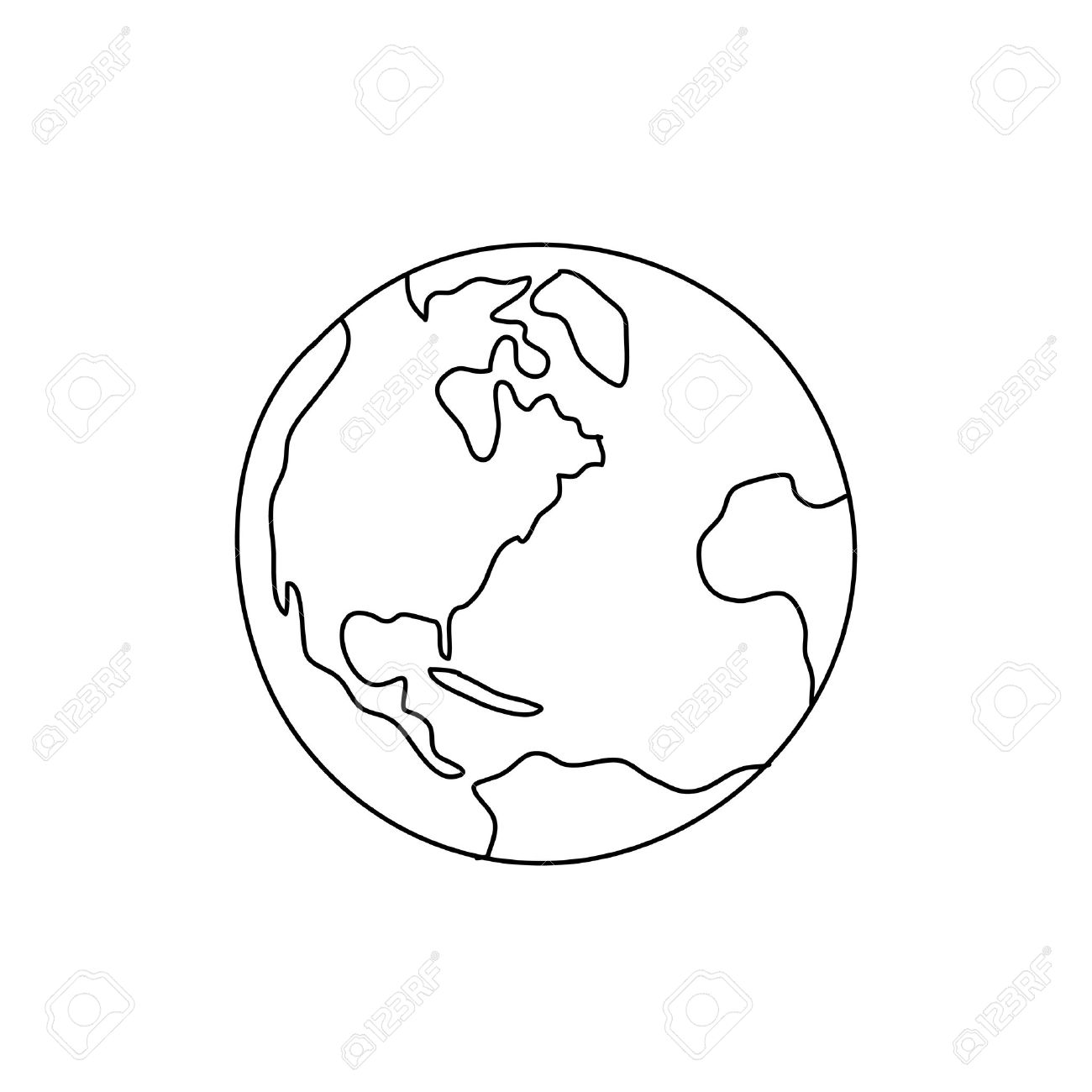 1300x1300 Hand Drawing Freehand Sketch Globe For Design Royalty Free