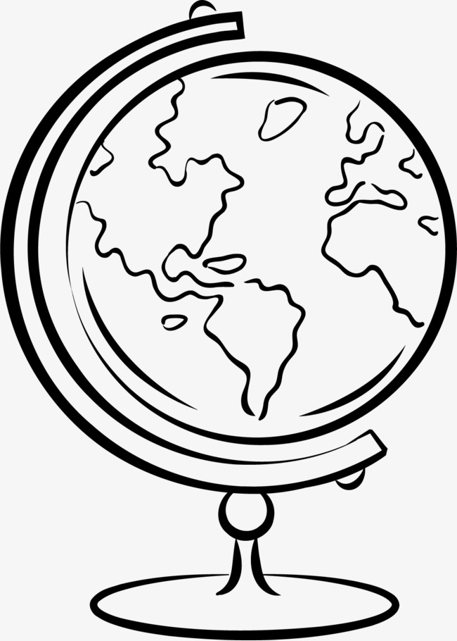 650x910 Hand Drawn Globe, Black, Silhouette, Colour Png Image And Clipart