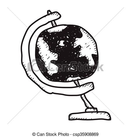 450x470 Simple Doodle Of A Globe. Simple Hand Drawn Doodle Of A Clip