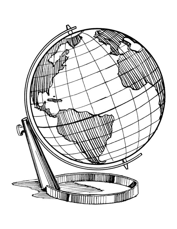 570x738 Vintage Globe Temporary Tattoo