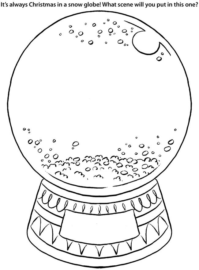 650x880 Snow Globe Coloring Page Worksheets, Globe And Snow