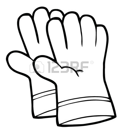 413x450 Coloring Page Outline Of A Pair Of Gardening Hand Gloves Royalty