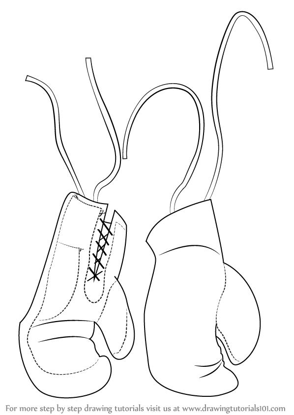 598x844 Learn How To Draw Boxing Gloves (Boxing) Step By Step Drawing