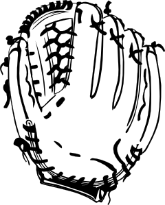 240x299 Baseball Glove (B And W) Clip Art