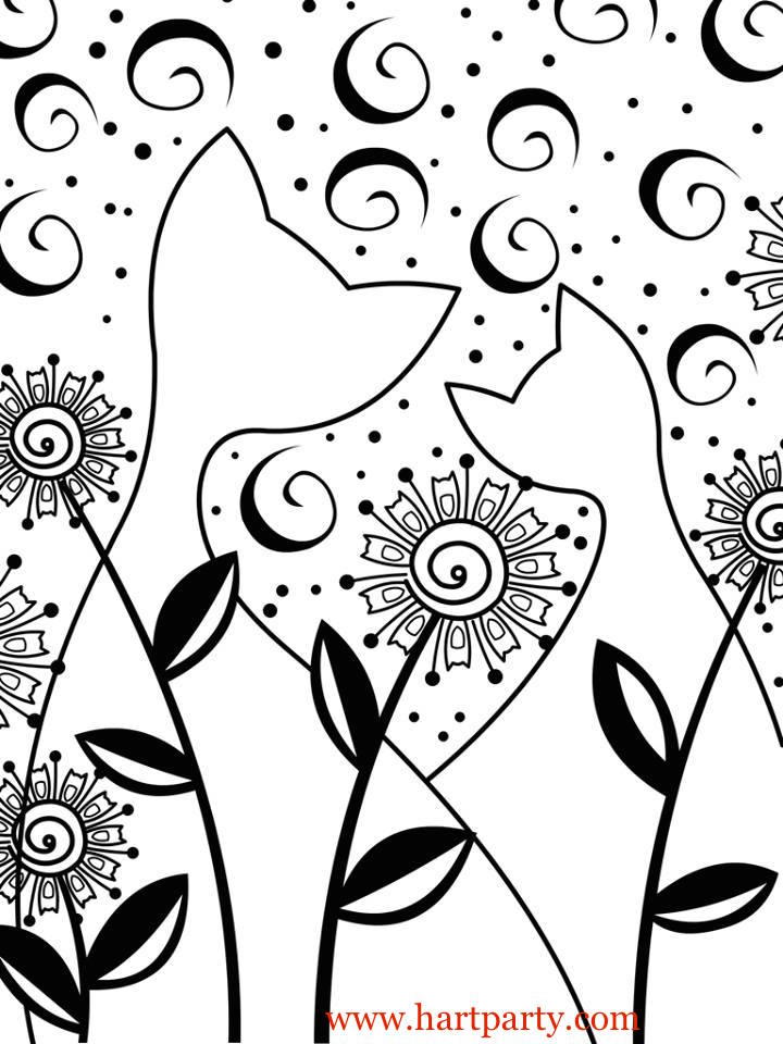 720x960 Glow Cats Traceable And Coloring Page For The Art Sherpa As Seen