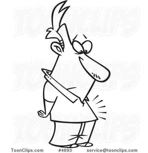 581x600 Cartoon Black And White Line Drawing Of A Guy With An Inner Glow