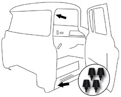 250x201 1960 63 Chevy Amp Gmc Truck Door Rubber Bumper 4 Pc Set