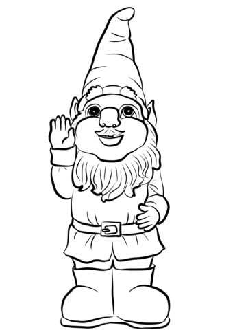 343x480 Gnome Say Hello Coloring Page Free Printable Coloring Pages