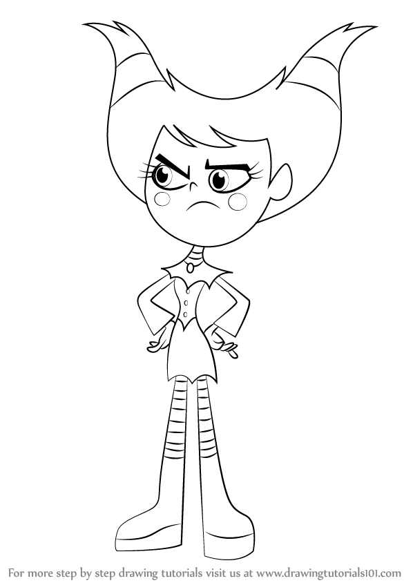 598x844 Learn How To Draw Jinx From Teen Titans Go (Teen Titans Go!) Step