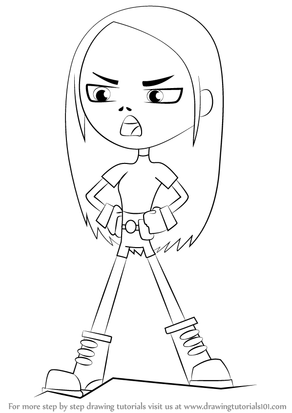 598x844 Learn How To Draw Terra From Teen Titans Go (Teen Titans Go!) Step