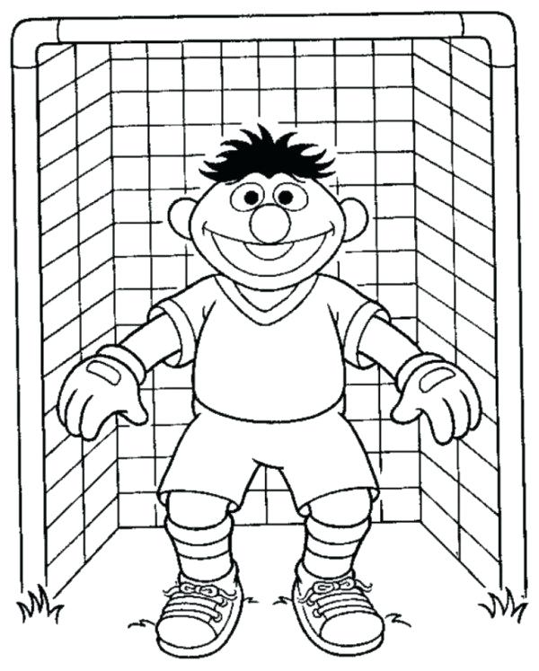600x747 Soccer Coloring Page Sesame Street Goal Keeper Soccer Coloring