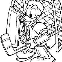 220x220 Donald Duck As A Hockey Goal Keeper Coloring Pages