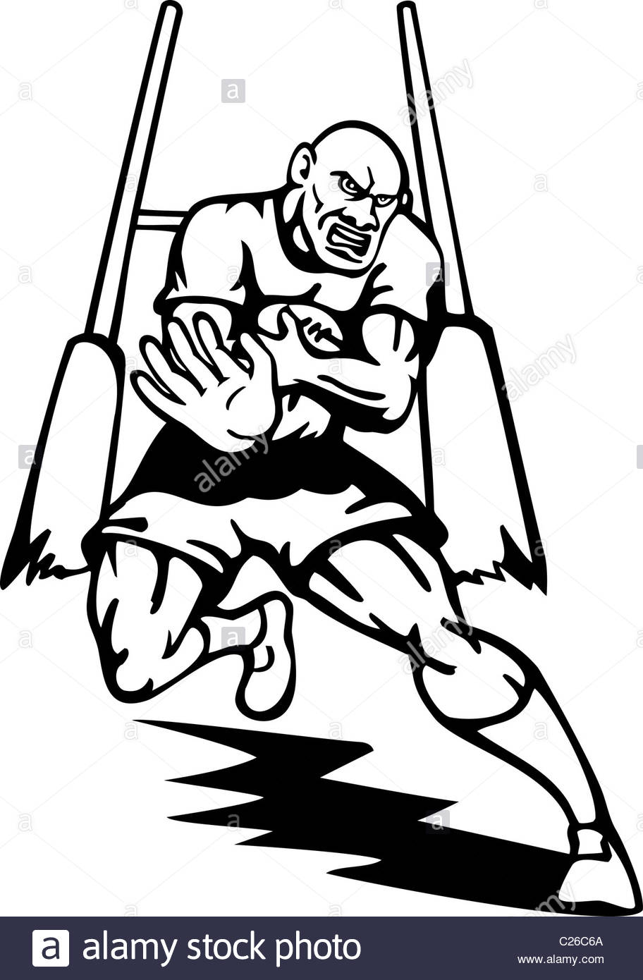 912x1390 Illustration Of A Rugby Player Running Attacking Ball