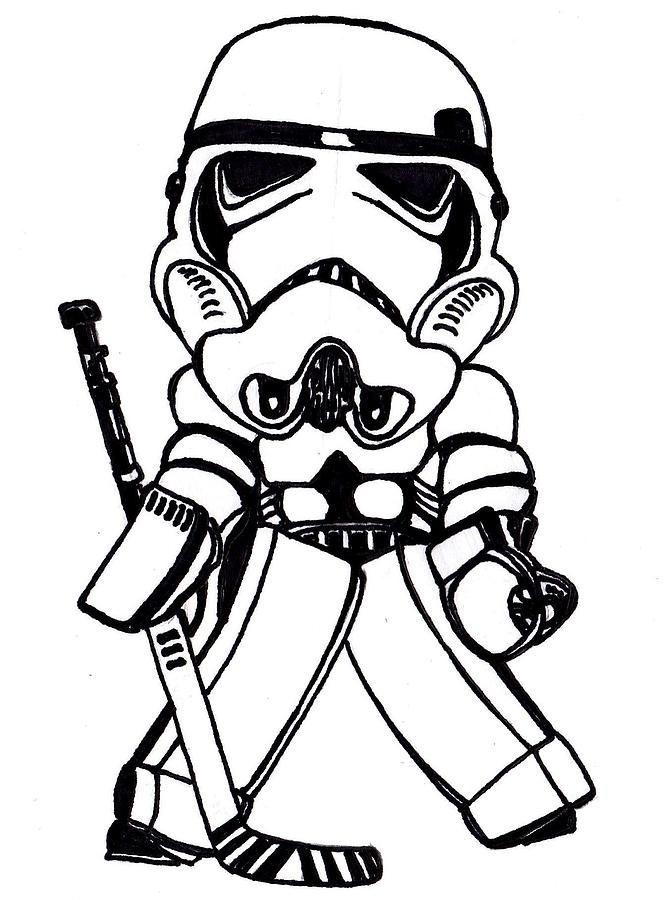 664x900 Goalie Trooper Drawing By Matthew Slote