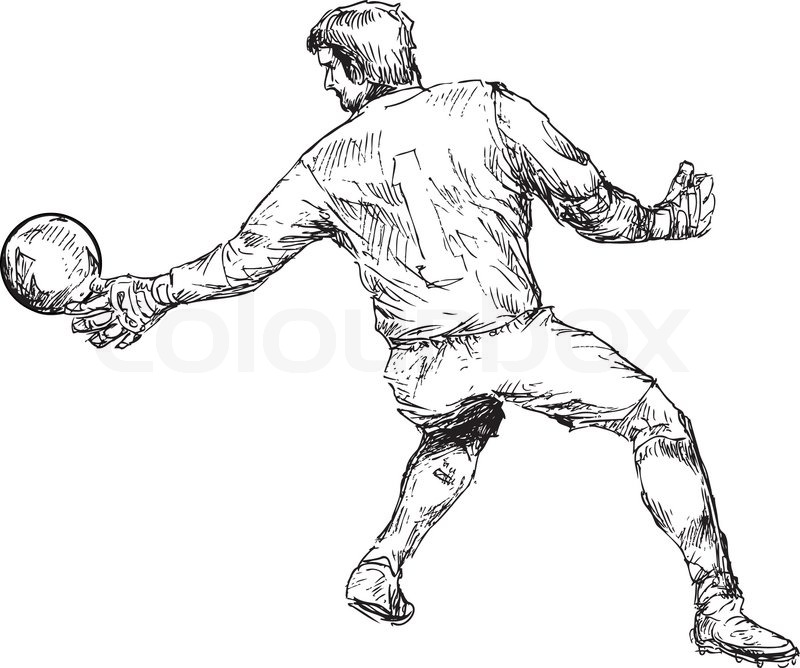 800x668 Hand Drawn Soccer Player Stock Vector Colourbox