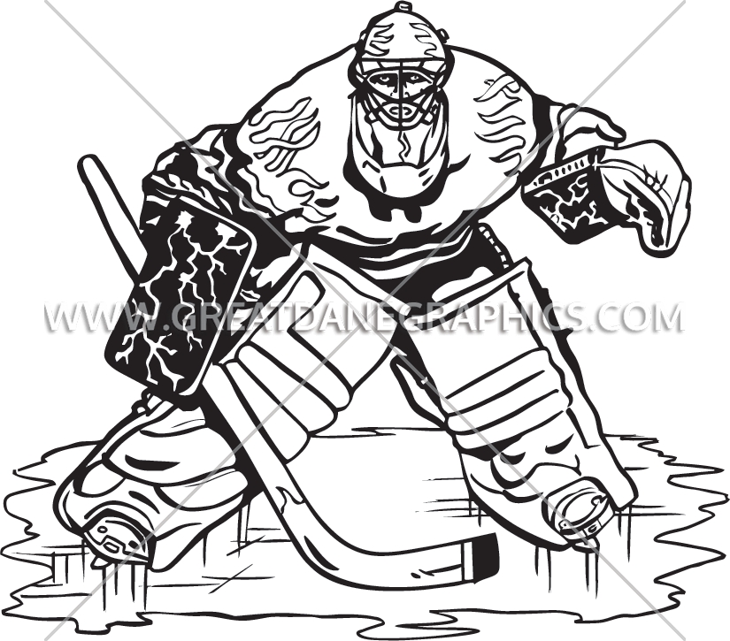 825x725 Hockey Goalie Production Ready Artwork For T Shirt Printing