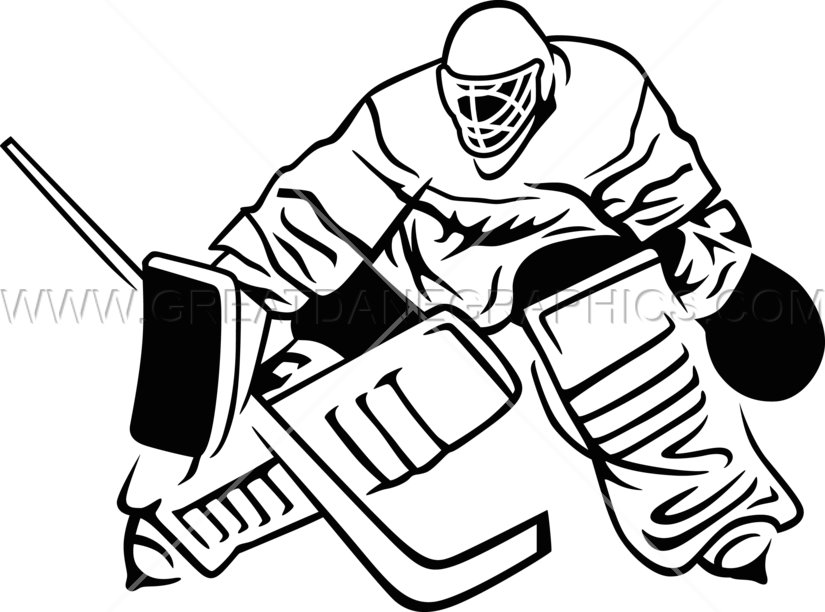 825x612 Hockey Goalie Blocku Production Ready Artwork For T Shirt Printing