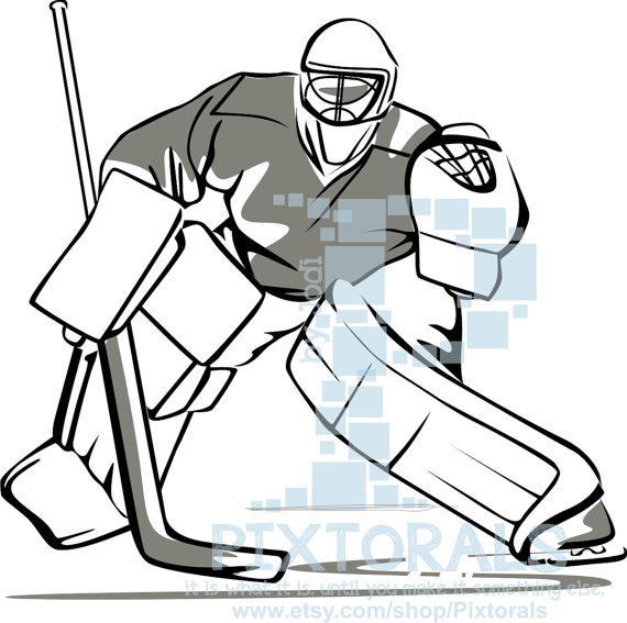 570x567 Hockey Goalie Line Art Png Transparent Backgrounds Eps