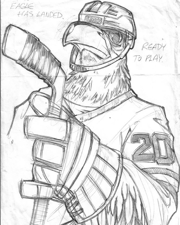 750x937 Illustration Love! Old School Sketch Of Hockey Goalie Ed Belfour