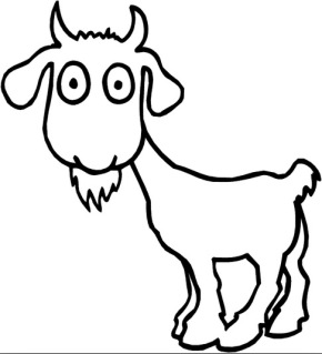290x319 Goat Cartoon Goat Coloring Page. Goat.