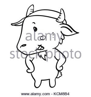 300x320 Goat Animal Illustration Comic Style Stock Photo, Royalty Free