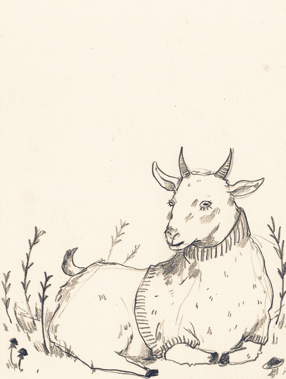 968x1280 Folk Goth A Goat Drawing I Did For @pisceanlesbian
