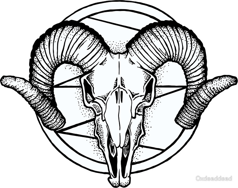 800x635 Satan Goat Skull Dotwork Art Prints By 0xdeaddead Redbubble