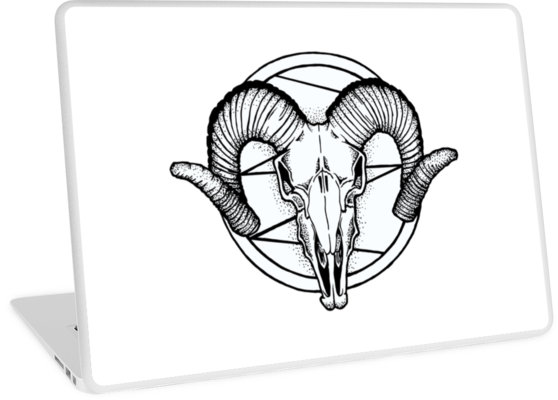 558x400 Satan Goat Skull Dotwork Laptop Skins By 0xdeaddead Redbubble