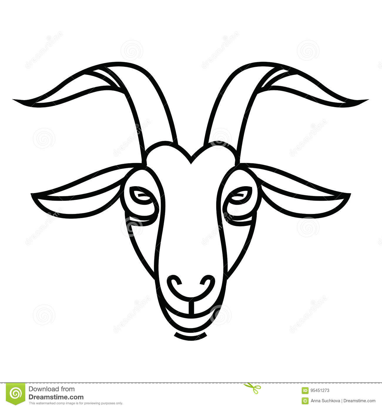 1300x1390 Drawn Goat Stylized