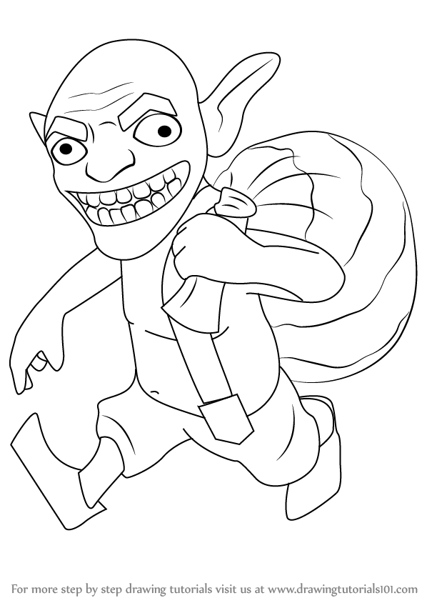 598x844 Learn How To Draw Goblin From Clash Clans (Clash