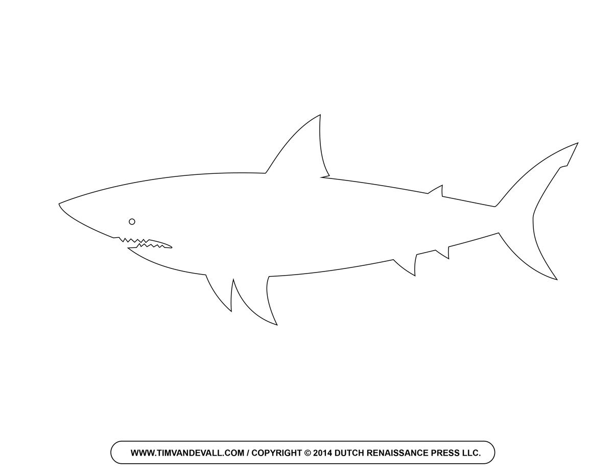 1200x927 Free Cartoon Shark Clipart Shark Outline And Shark Silhouette