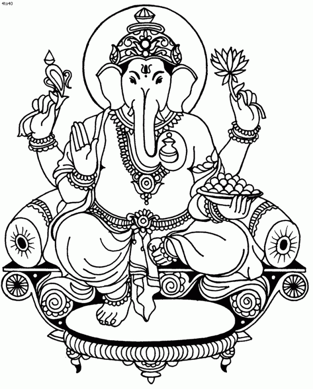 640x796 Hindu Coloring Pages