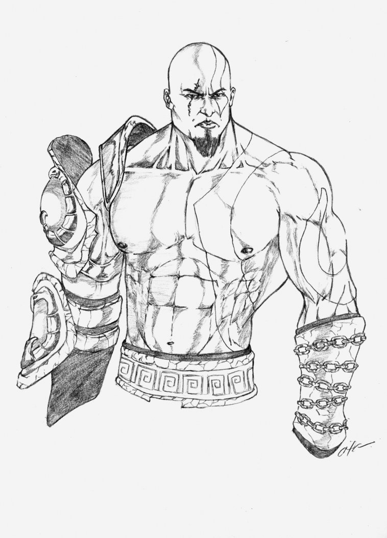 758x1054 God Of War Sketch By Gabaroa