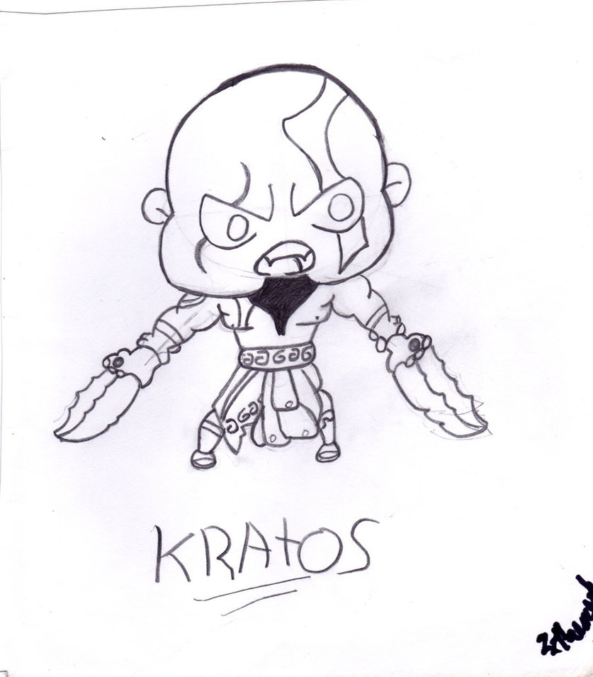 837x955 Old Kratos Chibi (God Of War) By Deejr