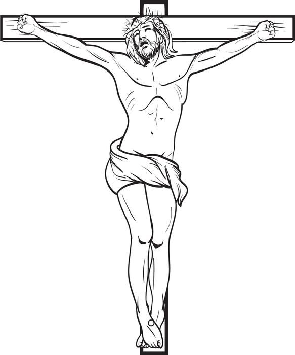583x700 Jesus Christ Crucified On The Cross Coloring Page Tattoo And Tatting