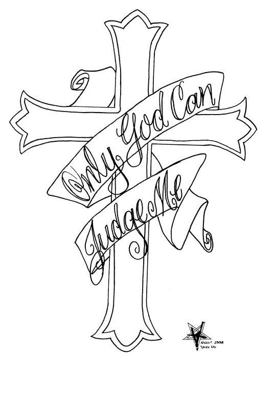 540x776 Cross, Only God Can Judge Me Tattoos Lt3 Tattoo