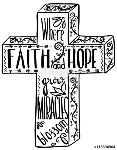 390x500 Faith And Hope. Inspirational And Motivational Quote. Cross. Words