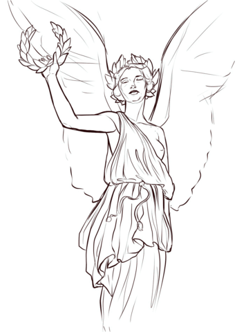 343x480 Nike Goddess Of Victory Coloring Page Free Printable Coloring Pages