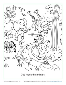 230x298 God Made The Animals Coloring Page Creation Bible Activities
