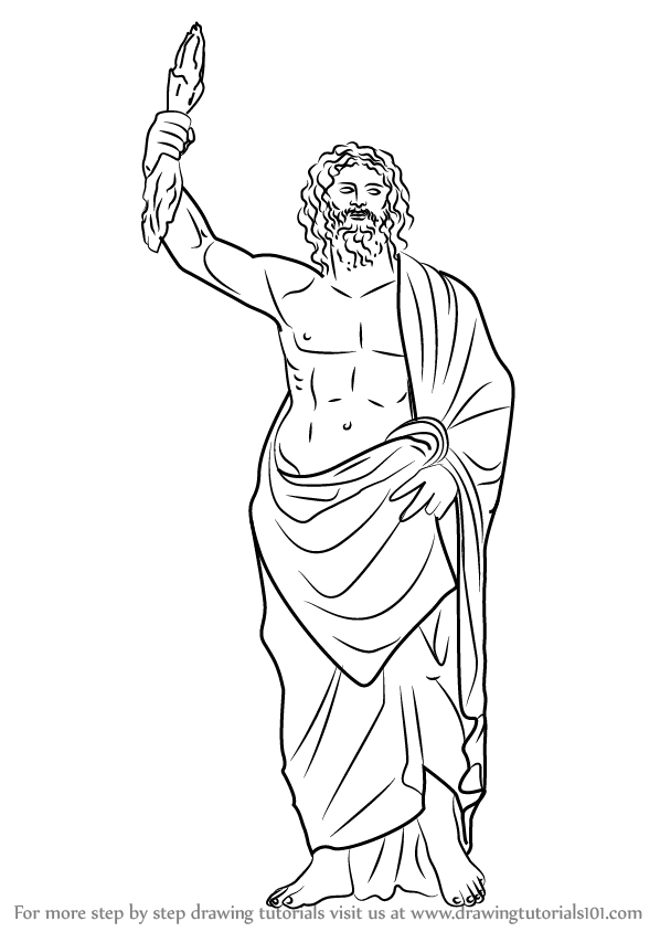 598x844 Learn How To Draw Zeus (Greek Gods) Step By Step Drawing Tutorials