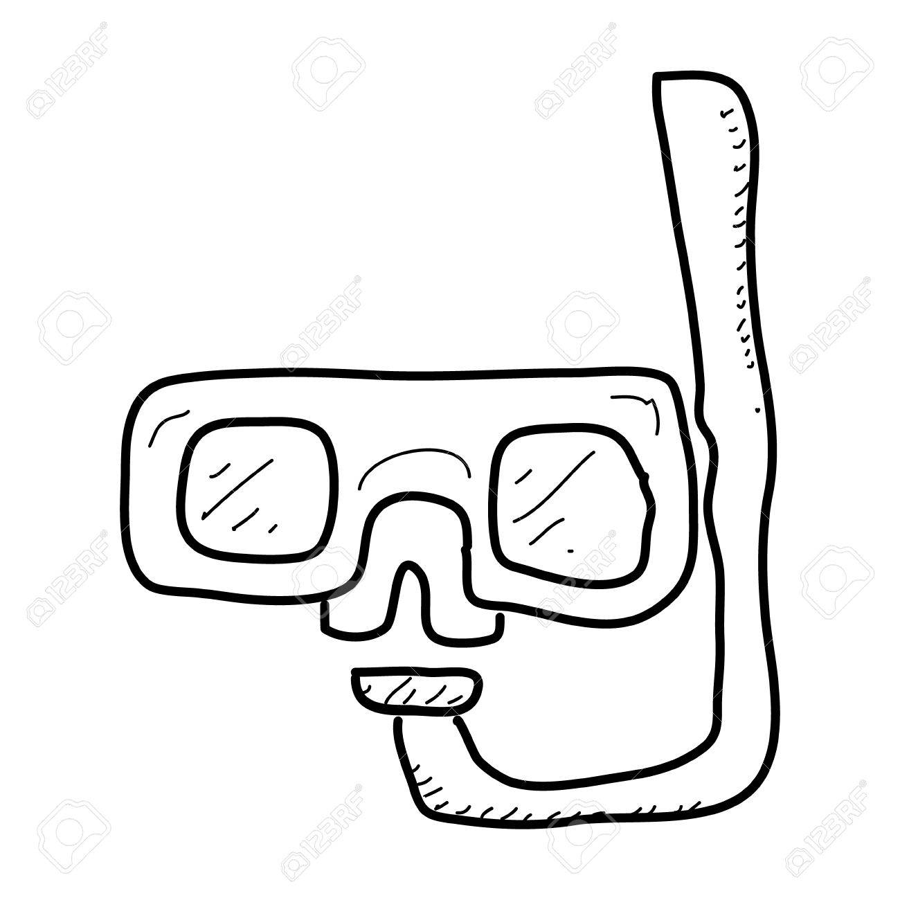 1300x1300 Simple Hand Drawn Doodle Of A Snorkel Royalty Free Cliparts