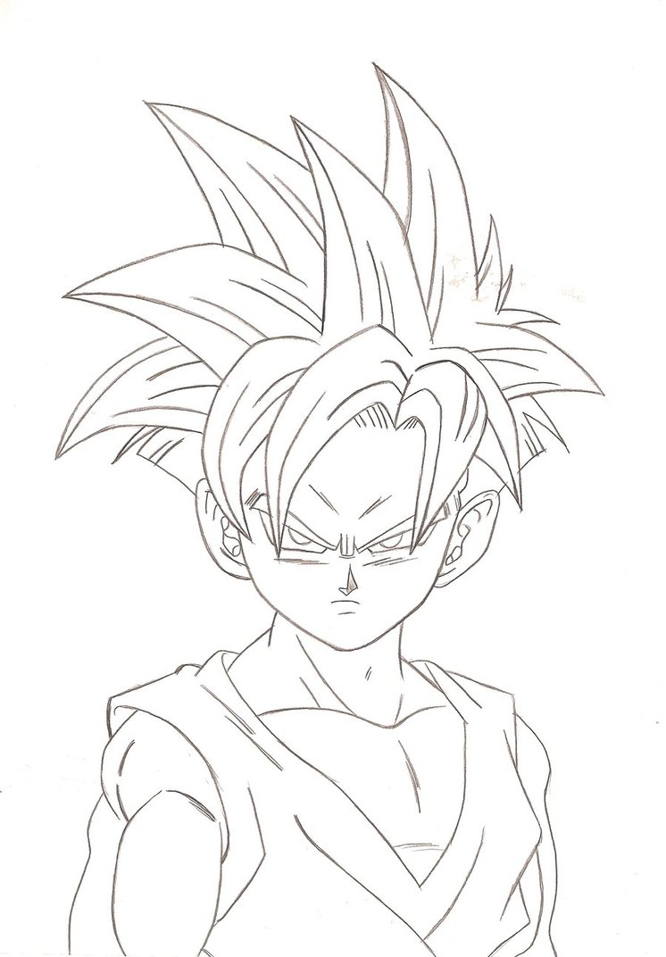 746x1072 Ssj Gohan Lineart By Kingvegito